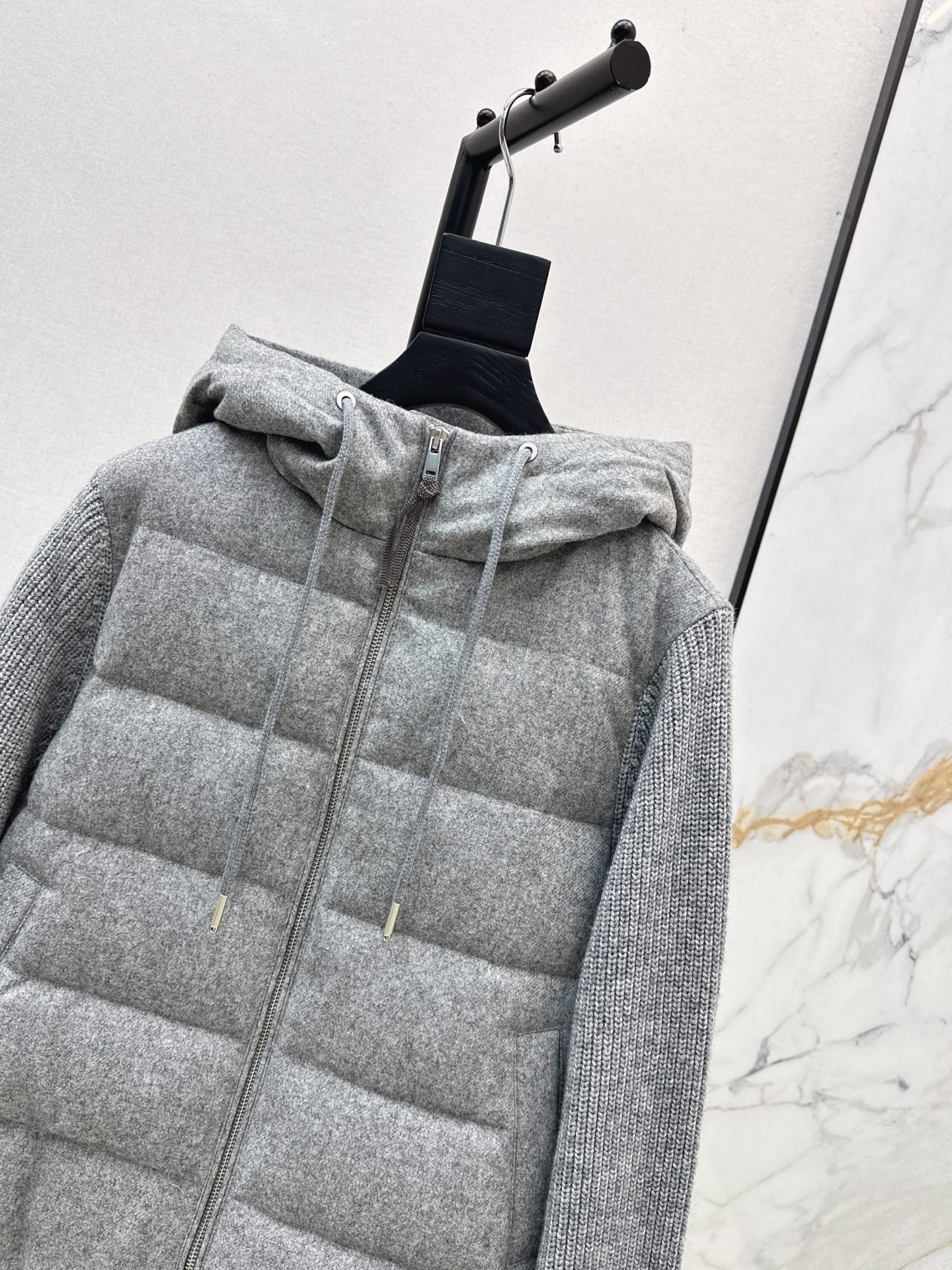 Bru 25 Lightweight hooded down jacket(GRAY/BEIGI)