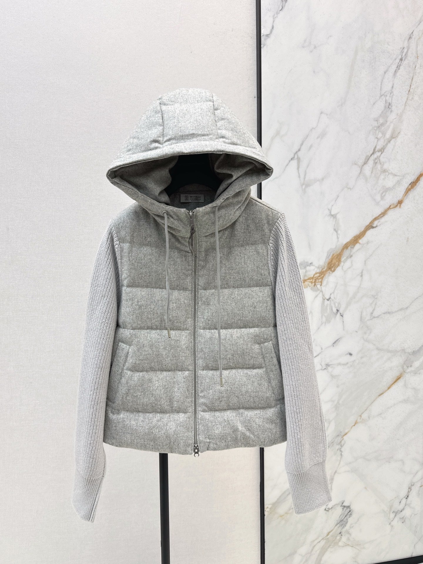 Bru 25 Lightweight hooded down jacket(GRAY/BEIGI)