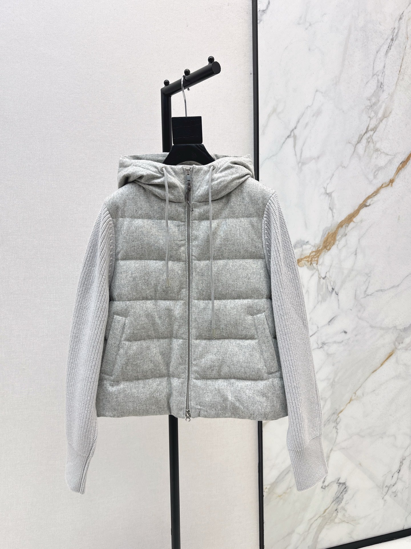 Bru 25 Lightweight hooded down jacket(GRAY/BEIGI)