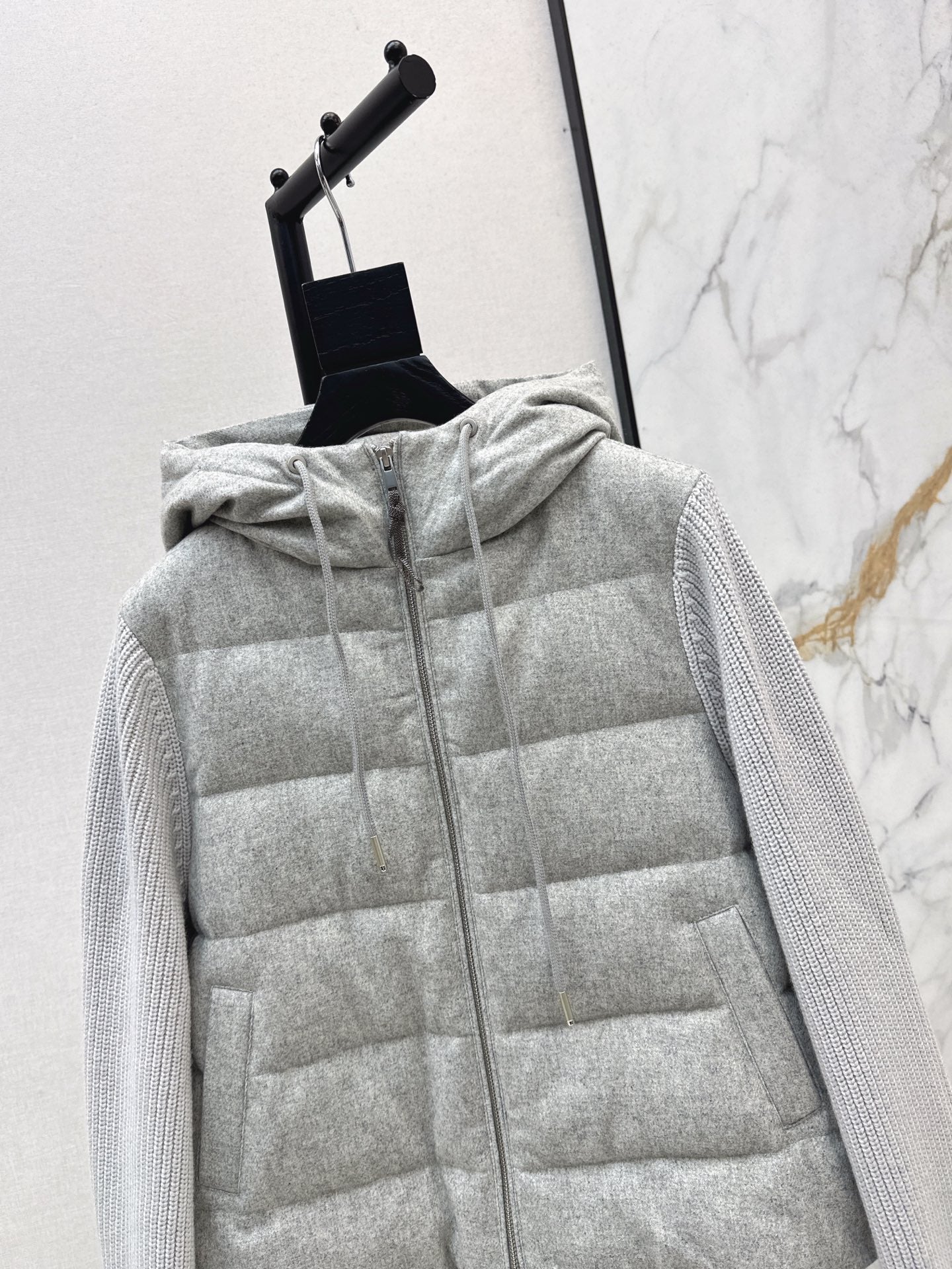 Bru 25 Lightweight hooded down jacket(GRAY/BEIGI)