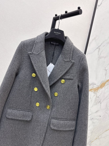Bal 25 New classic wool and cashmere jacket(GRAY/BLACK)