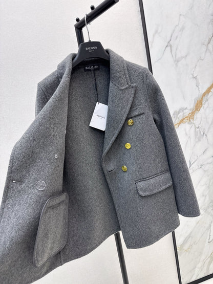 Bal 25 New classic wool and cashmere jacket(GRAY/BLACK)