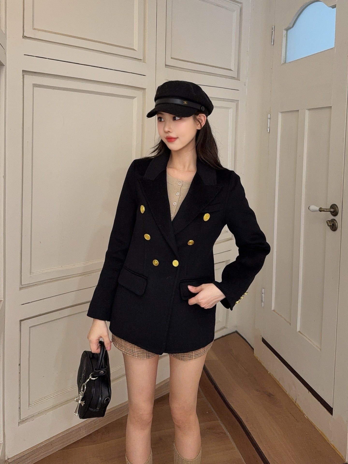 Bal 25 New classic wool and cashmere jacket(GRAY/BLACK)