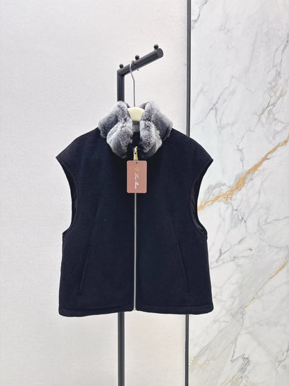 Lor 25 New mink fur collar down spliced woolen coat