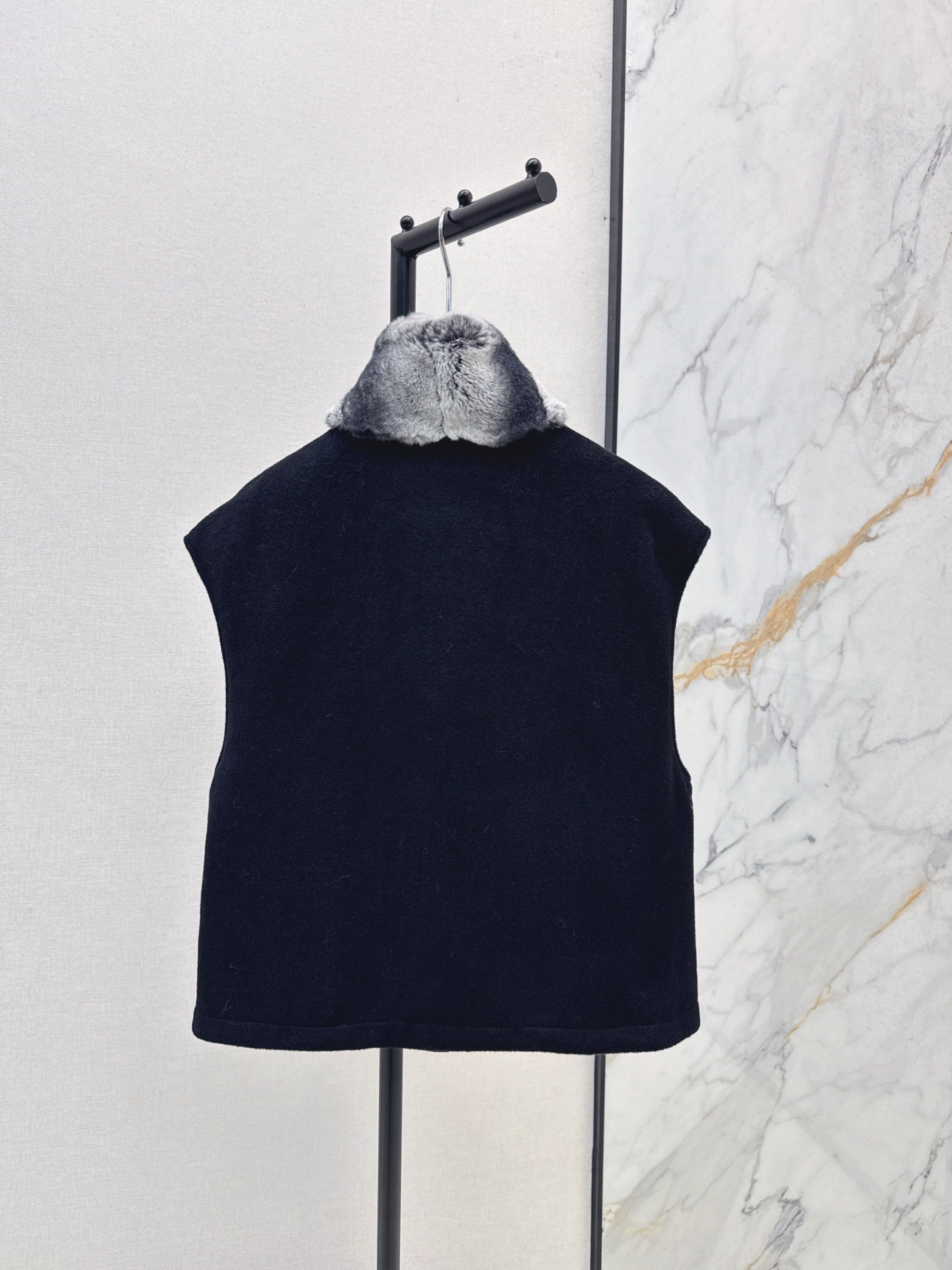 Lor 25 New mink fur collar down spliced woolen coat