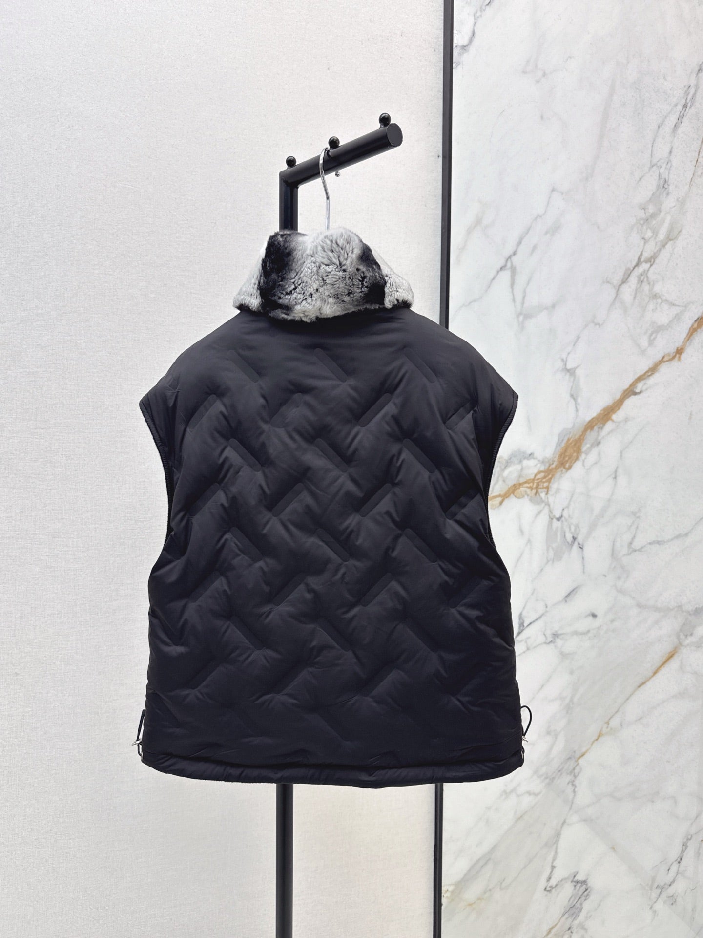 Lor 25 New mink fur collar down spliced woolen coat