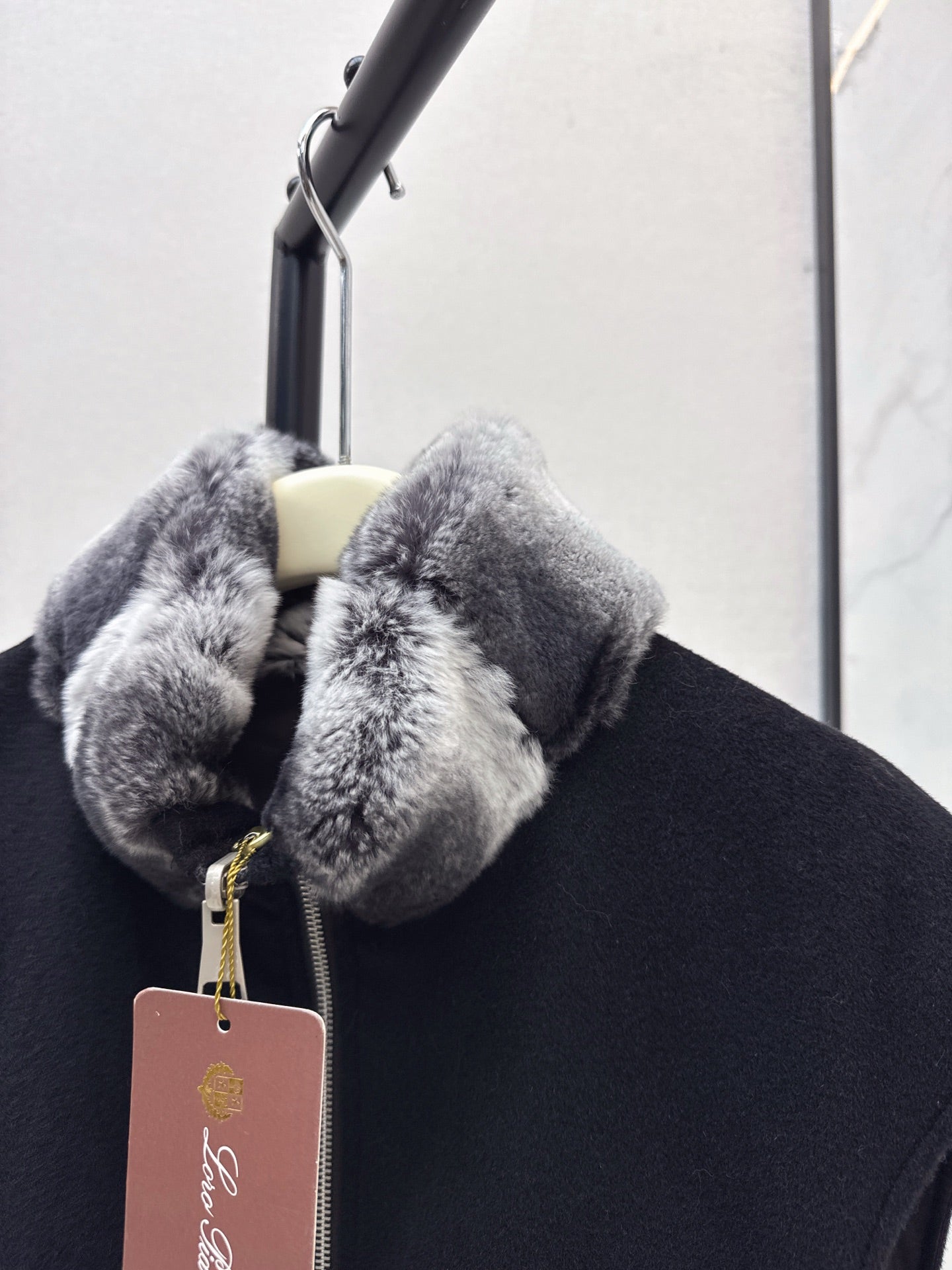 Lor 25 New mink fur collar down spliced woolen coat