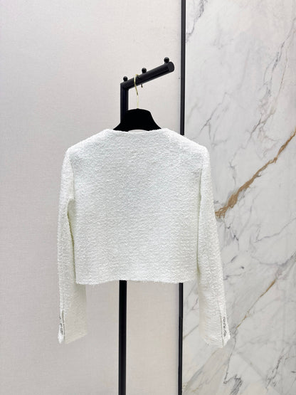 C 25 Woven woolen tweed long sleeved jacket