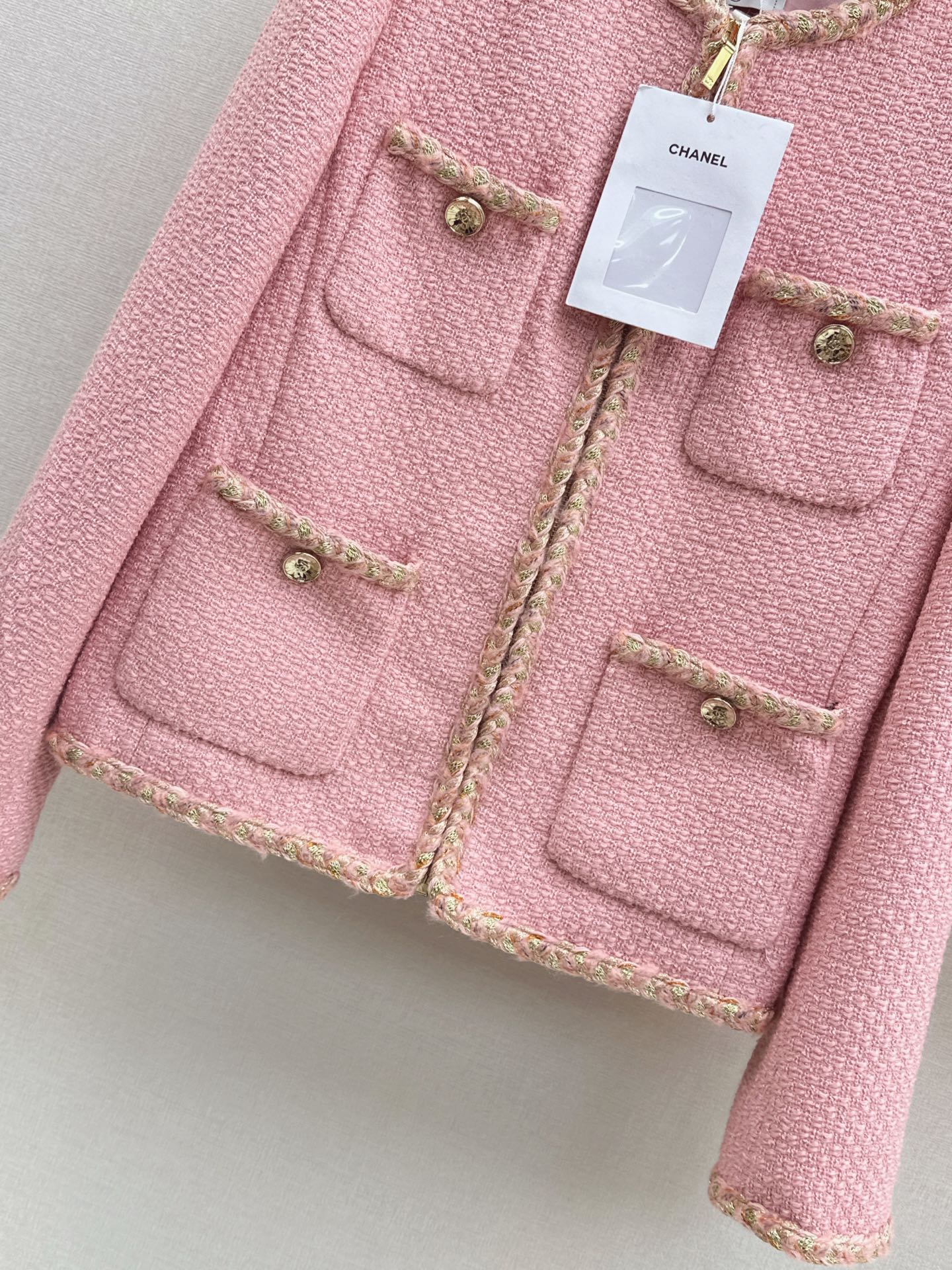 C 25 Pink woolen woven jacket+half skirt set