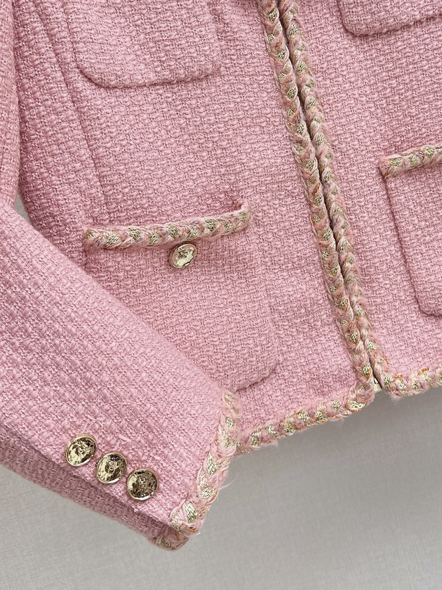 C 25 Pink woolen woven jacket+half skirt set