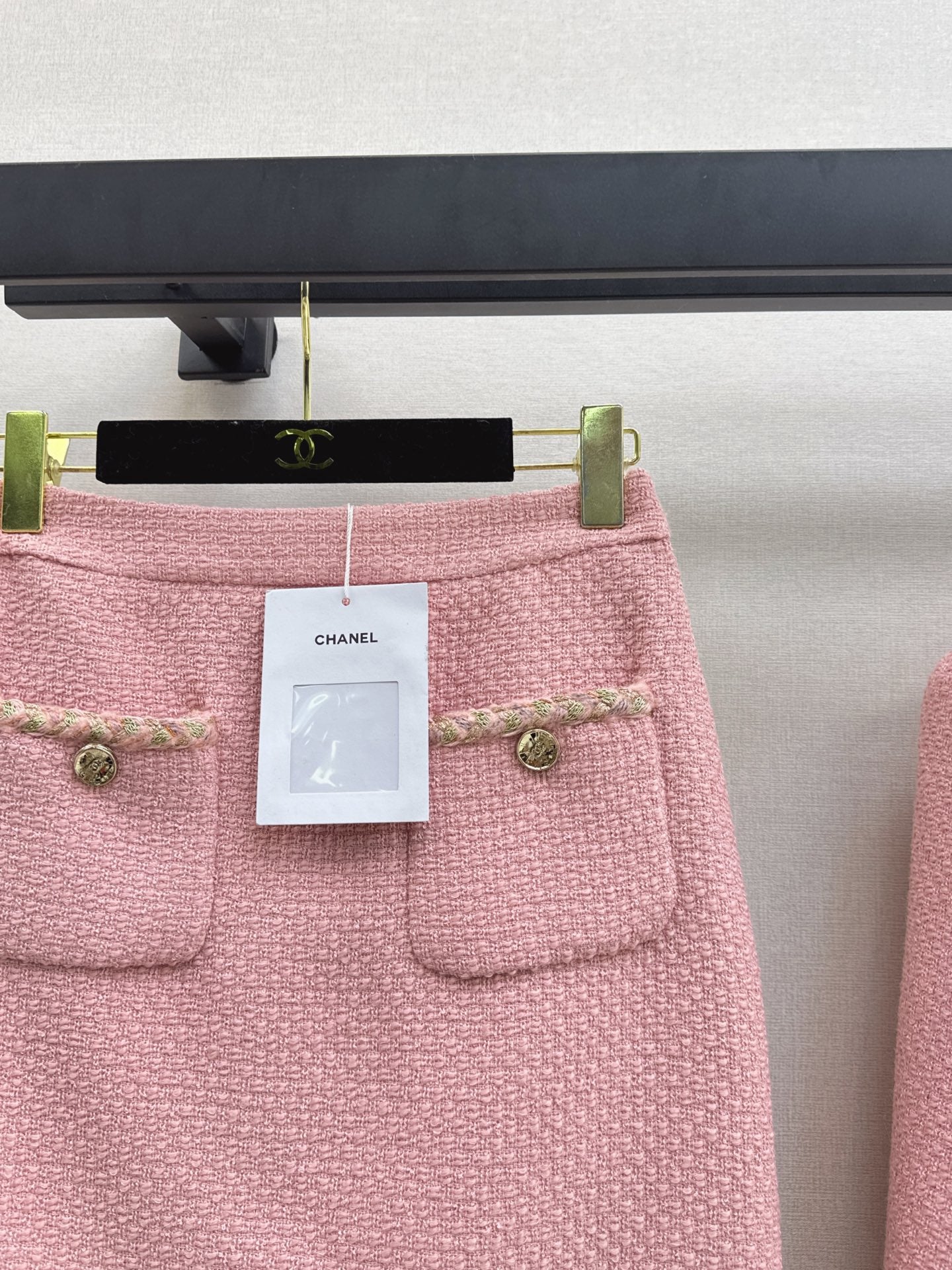 C 25 Pink woolen woven jacket+half skirt set