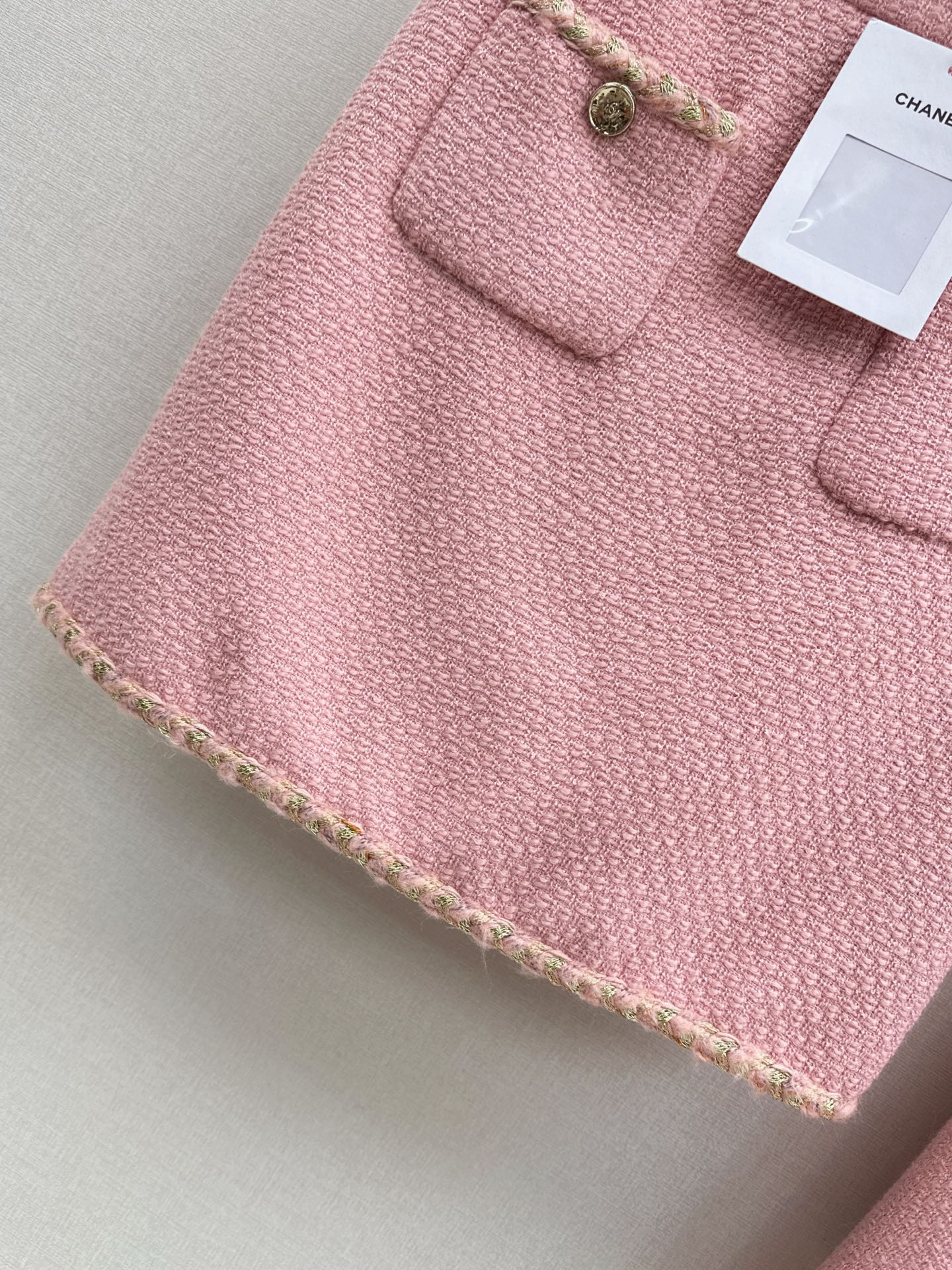 C 25 Pink woolen woven jacket+half skirt set