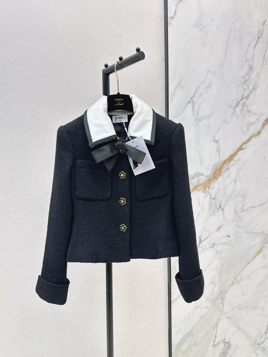 C 25 Collar bow wool blend jacket