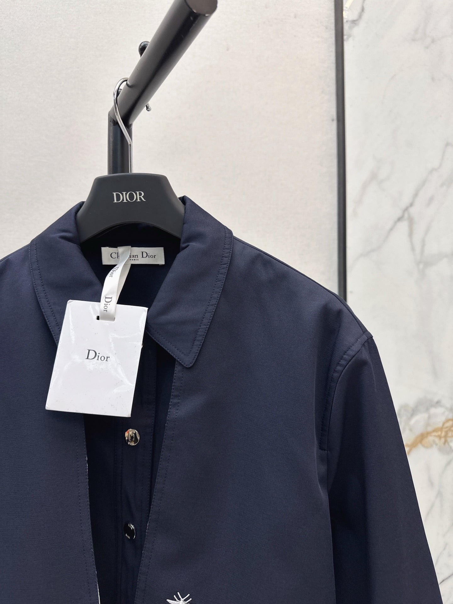 Di 25 Embroidered bee waist cinching jacket(KHAKI/NAVY)