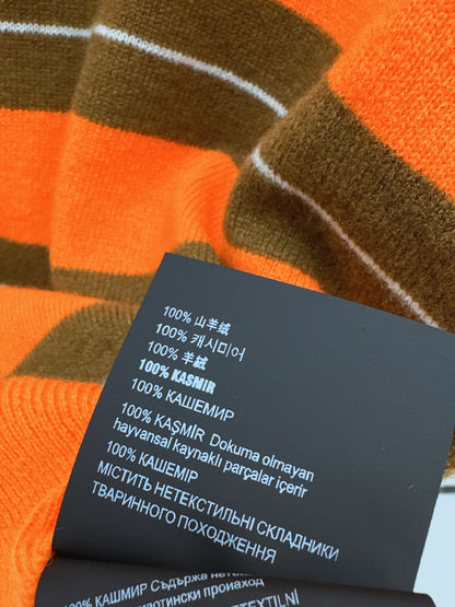 Mi 25 Orange brown polo cashmere short sleeved shirt