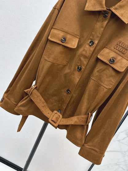 Mi 25 Belt design suede jacket
