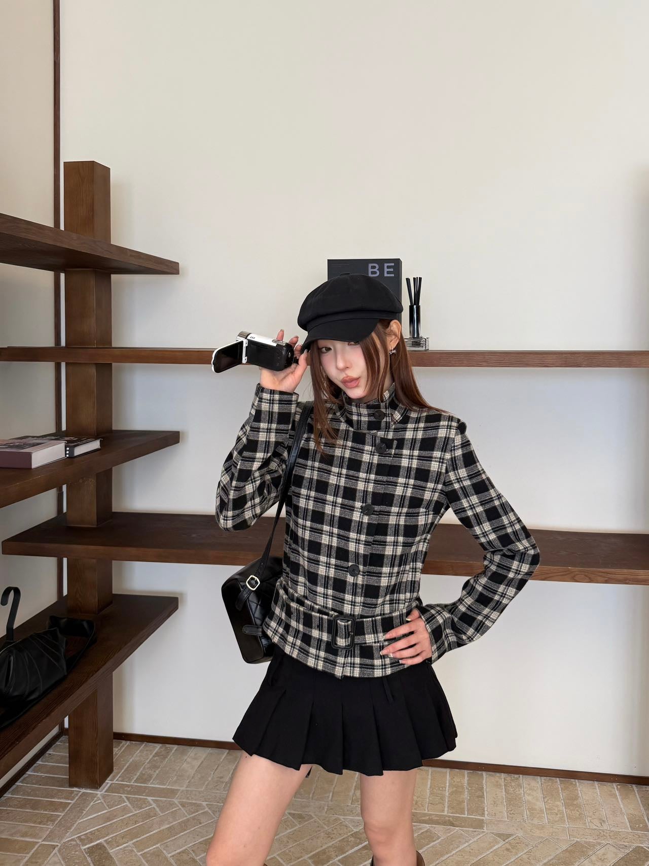 Ys 25 New retro wool plaid jacket