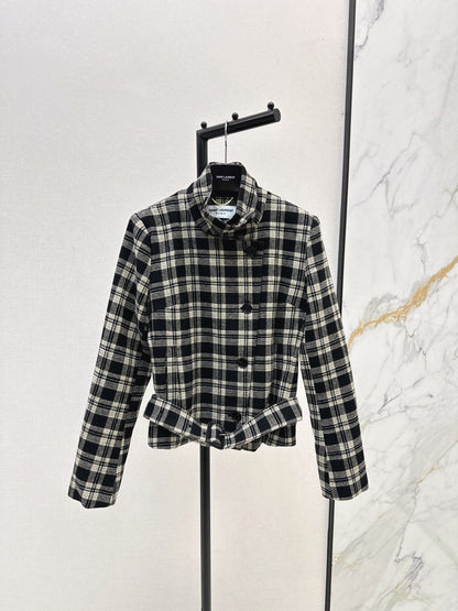 Ys 25 New retro wool plaid jacket