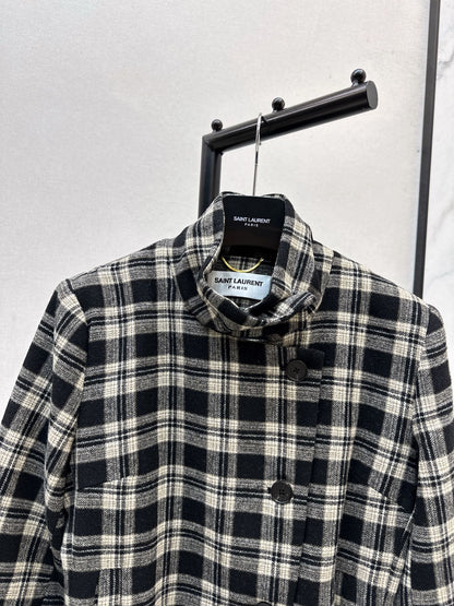 Ys 25 New retro wool plaid jacket