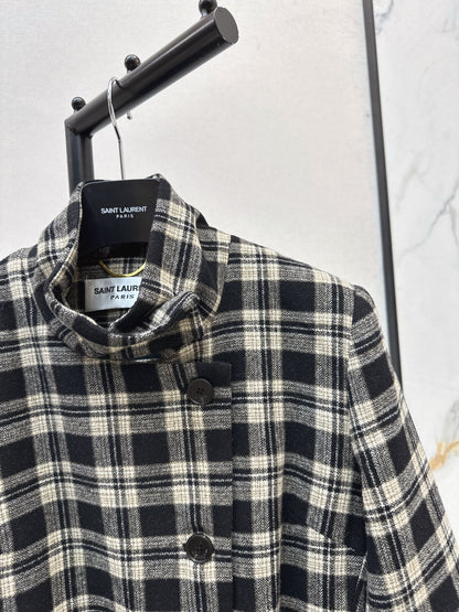 Ys 25 New retro wool plaid jacket