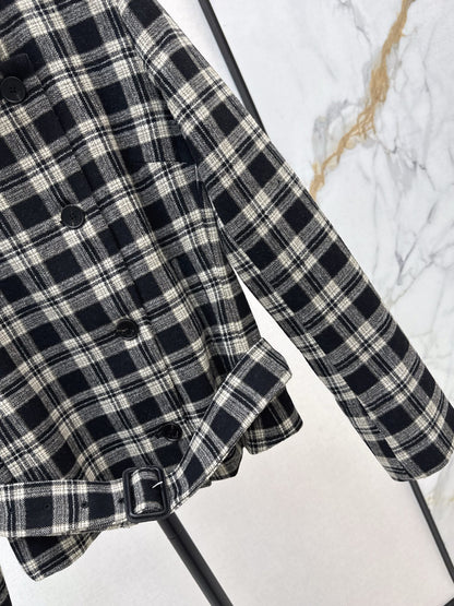 Ys 25 New retro wool plaid jacket