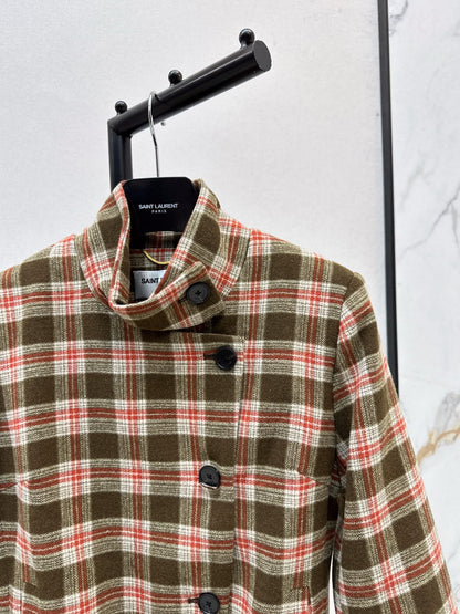 Ys 25 New retro wool plaid jacket