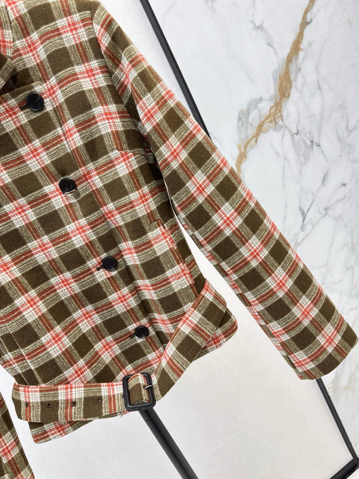 Ys 25 New retro wool plaid jacket