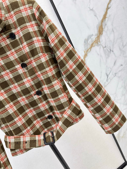Ys 25 New retro wool plaid jacket