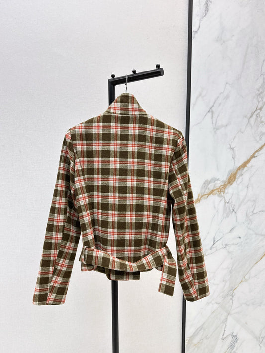 Ys 25 New retro wool plaid jacket