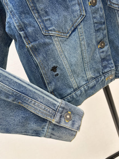 Di 25 Plush collar lined denim jacket