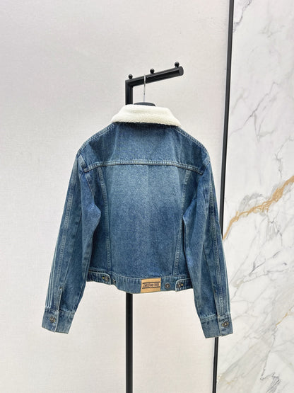 Di 25 Plush collar lined denim jacket