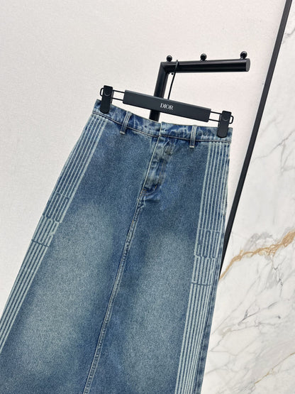 Di 25 Denim half skirt(BLUE/GRAY)