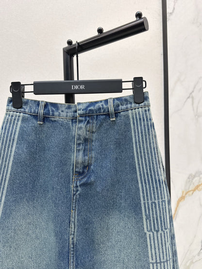 Di 25 Denim half skirt(BLUE/GRAY)