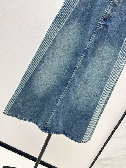 Di 25 Denim half skirt(BLUE/GRAY)