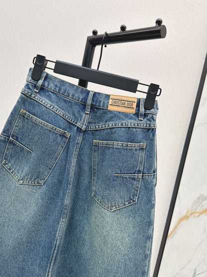 Di 25 Denim half skirt(BLUE/GRAY)