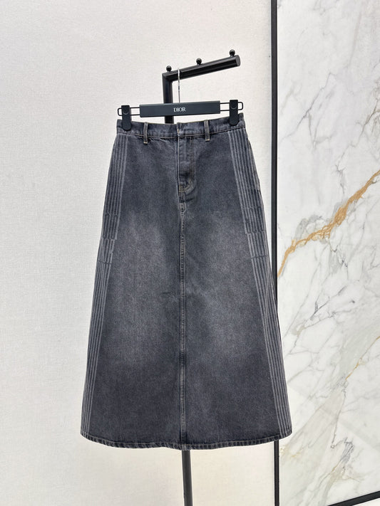 Di 25 Denim half skirt(BLUE/GRAY)