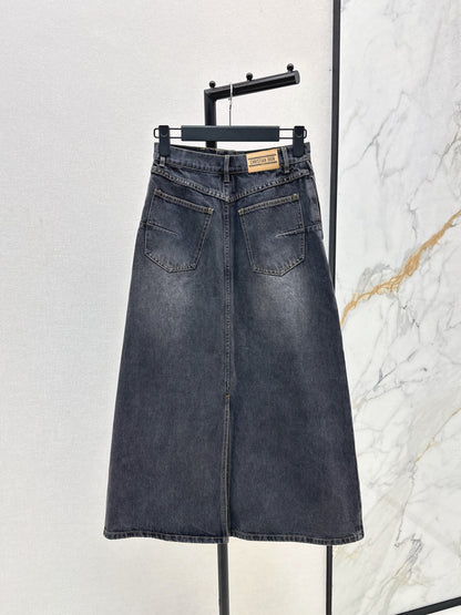 Di 25 Denim half skirt(BLUE/GRAY)
