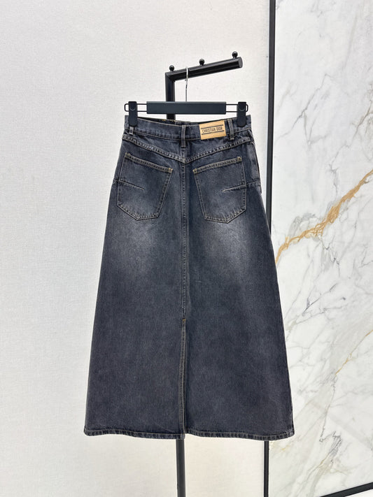 Di 25 Denim half skirt(BLUE/GRAY)