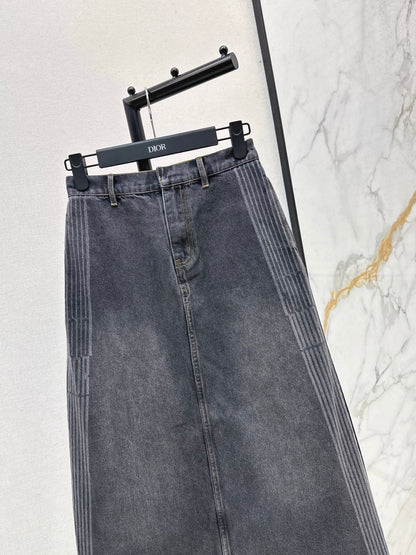 Di 25 Denim half skirt(BLUE/GRAY)