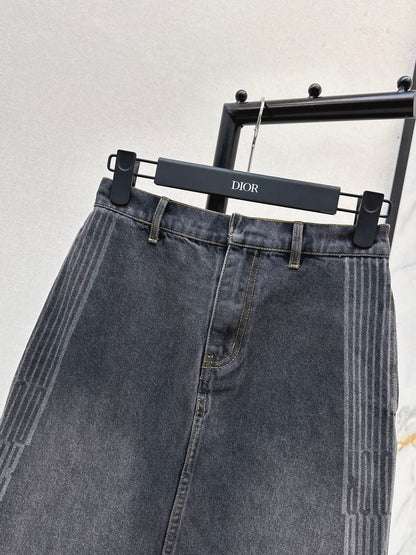 Di 25 Denim half skirt(BLUE/GRAY)