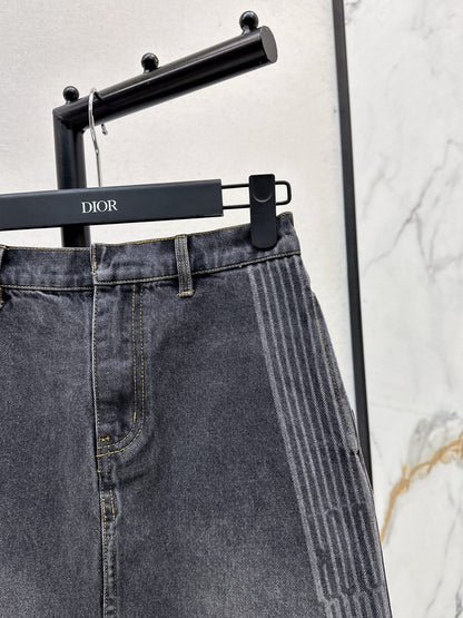 Di 25 Denim half skirt(BLUE/GRAY)