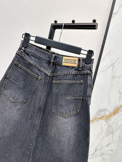 Di 25 Denim half skirt(BLUE/GRAY)