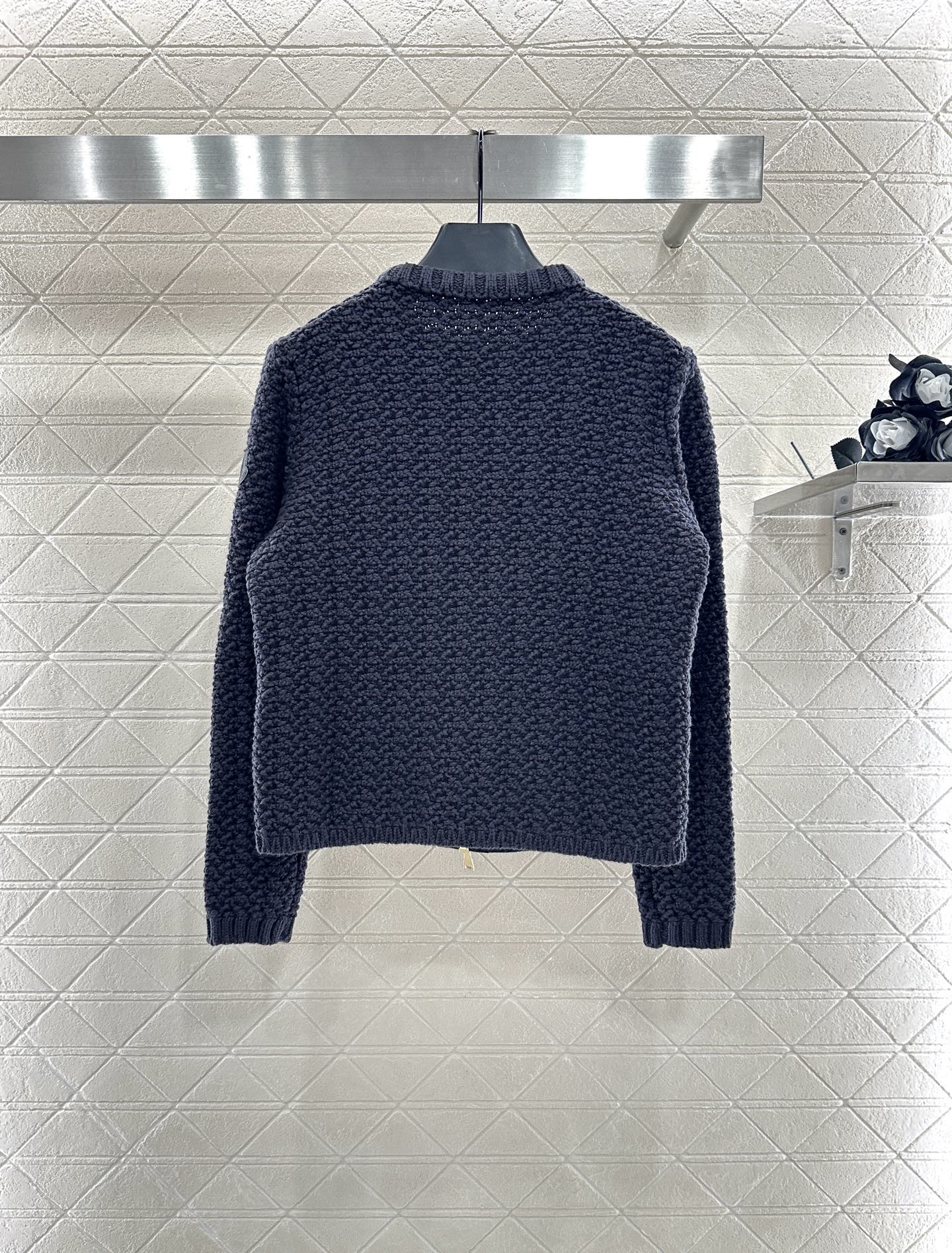 Mon 25 Knitted patchwork zipper down jacket