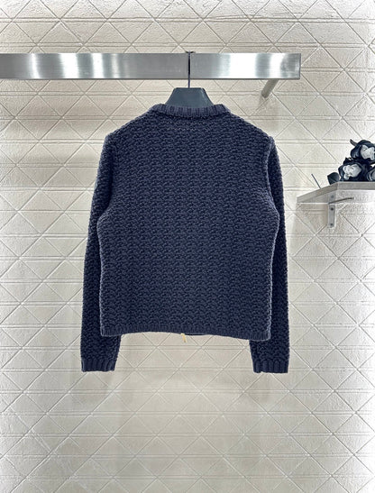 Mon 25 Knitted patchwork zipper down jacket