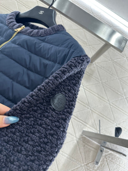 Mon 25 Knitted patchwork zipper down jacket