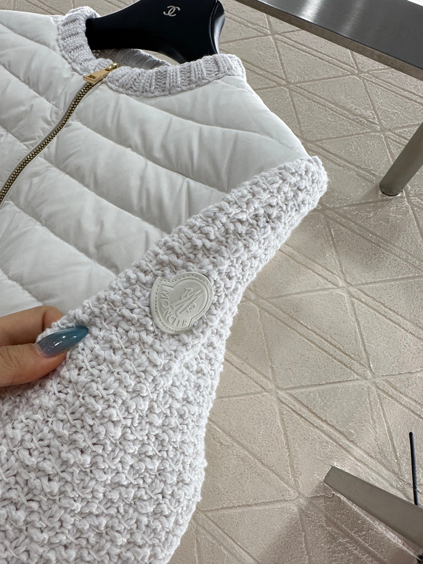 Mon 25 Knitted patchwork zipper down jacket
