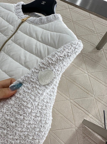 Mon 25 Knitted patchwork zipper down jacket