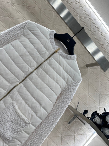 Mon 25 Knitted patchwork zipper down jacket