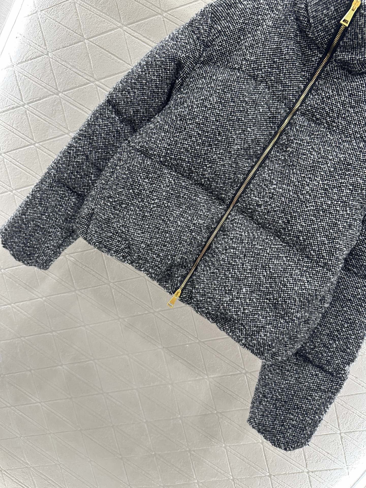 Mon 25 stand collar woolen down jacket