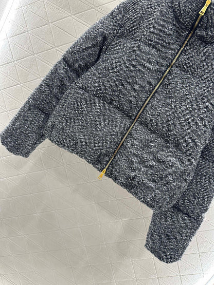 Mon 25 stand collar woolen down jacket